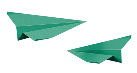 paper airplane isolated on white background