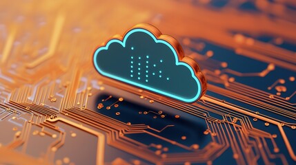 Futuristic cloud tech innovations in digital circuitry and data visualization a macro graphic art perspective