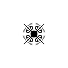 Fototapeta premium Black Fork Starburst Logo - Modern, Minimalist Design