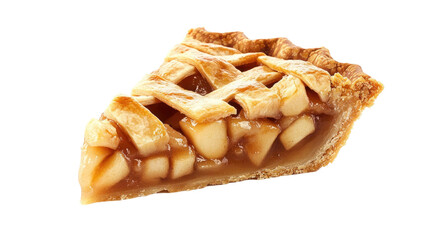 An apple pie slice isolated