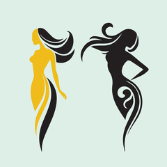 Silhouette of a sexy girl	
