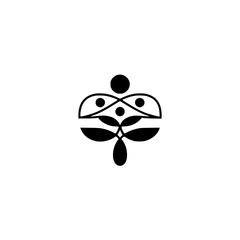 Abstract Black & White Logo: Family, Nature, Balance
