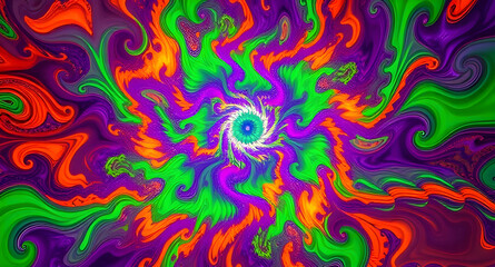 Psychedelic Abstract Art, Colorful Swirl Pattern, Trippy Background, Vibrant Colors, Groovy Design, Modern Illustration, Fantasy Art, Digital Abstract