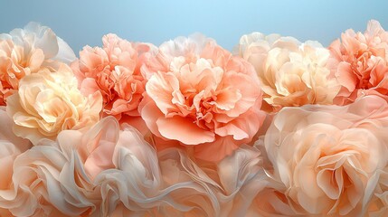 Fototapeta premium Delicate Peach Artificial Flowers Close Up