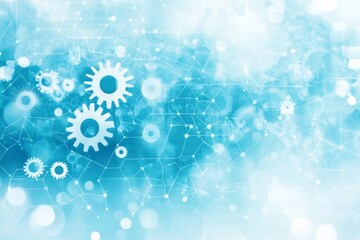 Obraz premium The idea of automating business processes is illustrated by a intricate blend of gears, circuit boards, and geometric shapes in abstract form
