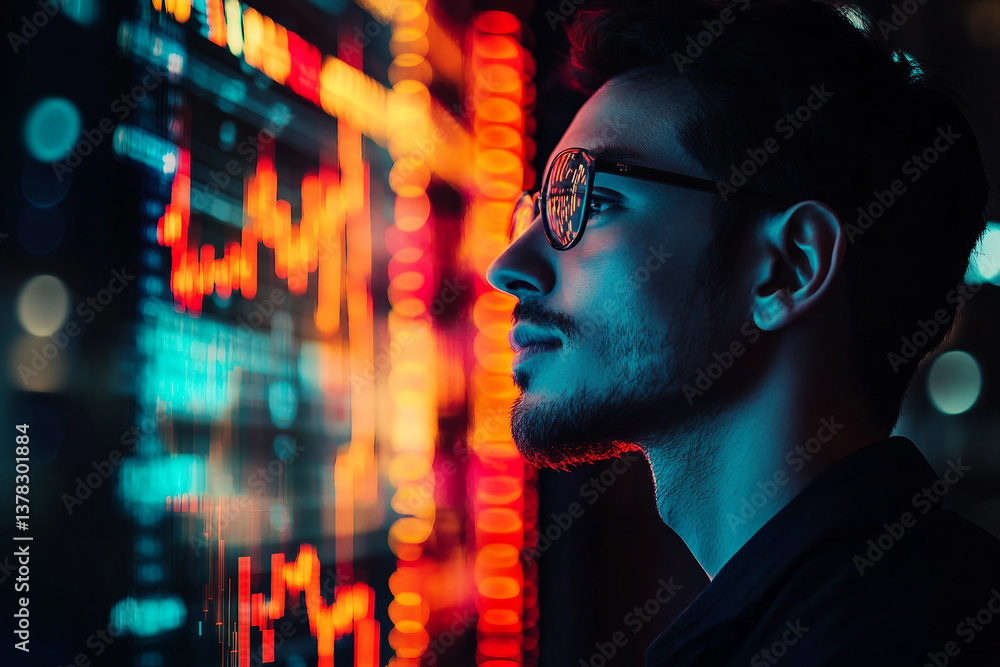 Poster abstract financial visualization chart generated with ai