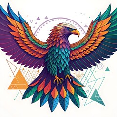 Obraz premium colorful eagle concept in a vector art style