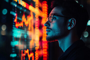 Abstract financial visualization chart generated with AI