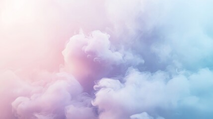 Fototapeta premium Dreamy pastel cloudscape ethereal soft light delicate swirls of pink purple and blue hues create a tranquil and peaceful atmosphere perfect for backgrounds dreamy mood