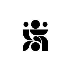 Obraz premium Abstract Geometric Composition: Modern Black and White Design