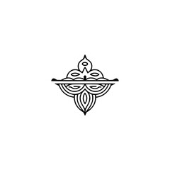 Obraz premium Minimalist Line Art Decorative Element on White Background