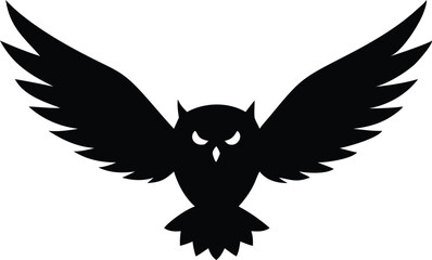 Obraz premium Majestic Owl Flying Silhouette with Transparent Background and Sharp Wing Detail