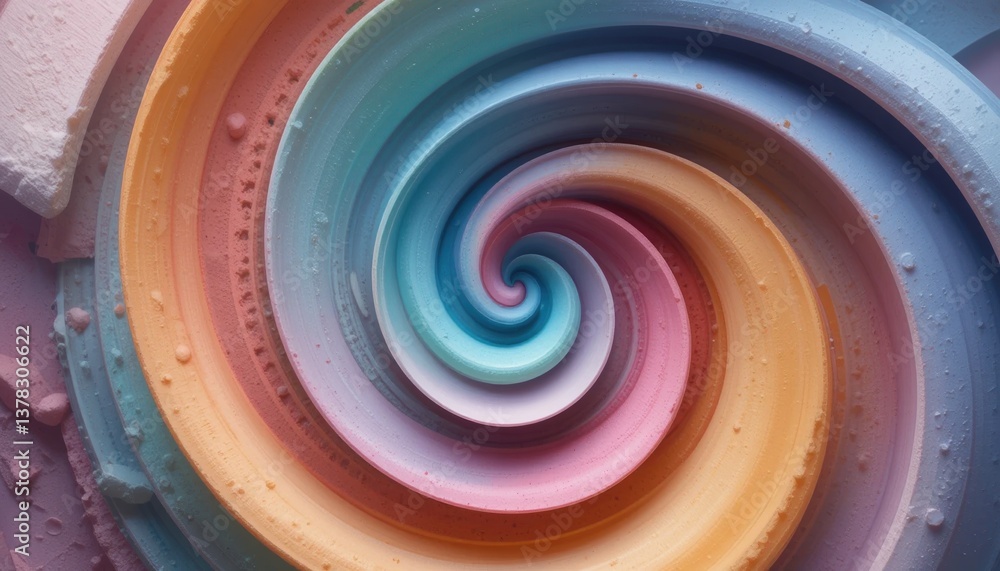 Poster colorful swirl of soft material abstract art digital creation vibrant environment close-up view whim