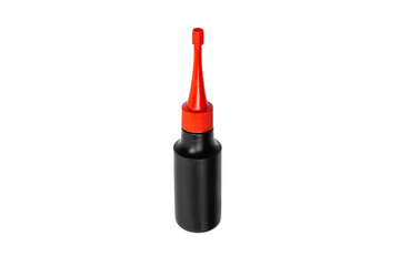 Lubricant Bottle with Red Nozzle Isolated on White