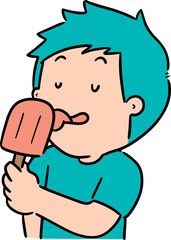 Illustration of man eating ice cream
