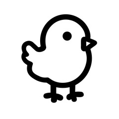 Minimalist Silhouette of a Cute Baby Chick Icon
