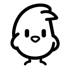 Minimalist Silhouette of a Cute Baby Chick Icon