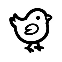 Minimalist Silhouette of a Cute Baby Chick Icon