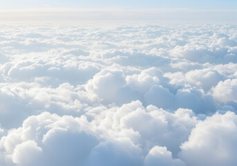 Aerial View of a Sea of Cumulus Clouds