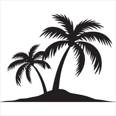 Beach scene with palm trees Vector illustration, beach scenes with palm trees vector logo, 