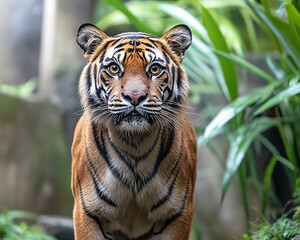 Obraz premium Tiger close-up, fierce tiger,