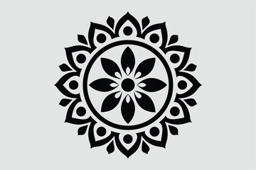 Traditional Mandala Art Design Line Art Illustration.