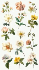 Flower collage cutouts flowers art illustration.