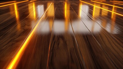 Illuminated Wooden Floor: A Modern Interior Design