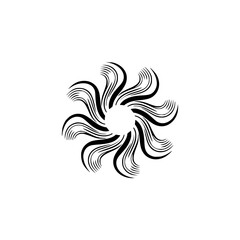 Elegant Black Swirl Floral Design on Cream Background