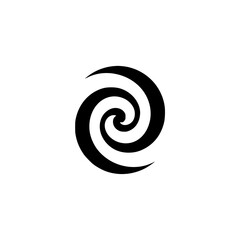 Abstract Black Spiral on Cream Background: Minimalism, Vector Art