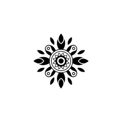 Modern Floral Mandala: Black and White Minimalist Design