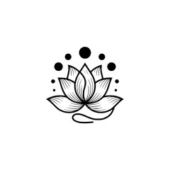 Fototapeta premium Minimalist Lotus Flower Logo - Zen, Spiritual, Yoga