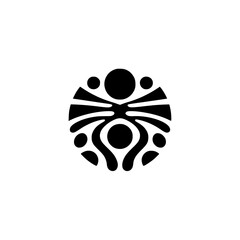 Modern Abstract Design Element: Black on White Circle Composition