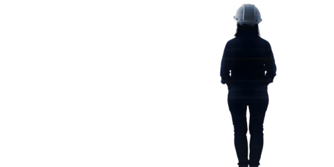 Isolated Silhouette Of A Person Standing Against A Black Background