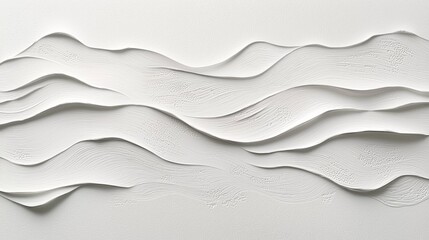 Obraz premium Abstract generative wall texture: white and wavy background.