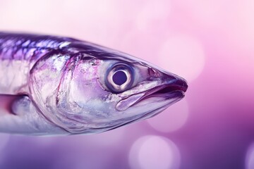 A close up of the head of a small fish