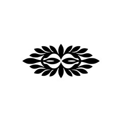 Elegant Black Floral Ornament on White Background