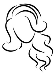 Female Head with Long Thick Wavy Hair, Focus on Women’s Hair, Grooming, and Hairstyling. Beauty