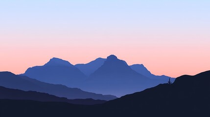 Serene Sunset Mountain Range.