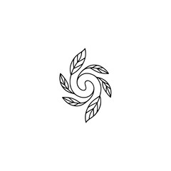 Minimalist Leaf Spiral Logo Design