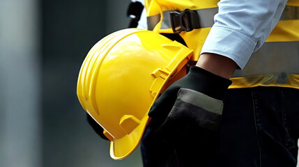Yellow Hard Hat Safety Construction Site Engineering	