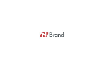 Letter N Building Structure monogram with white background. 