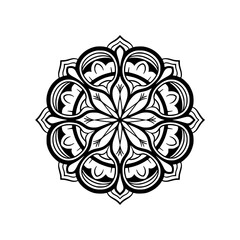 Elegant Black Mandala Design on White Background
