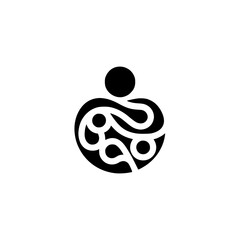 Abstract Organic Black and White Logo Design