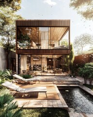 Emphasizing natural elements in modern home design.