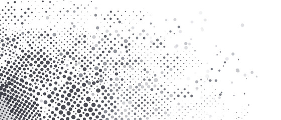Abstract dotted texture background with a black and white gradient pattern ideal for modern artistic design overlays, atmospheric effects or creative digital art