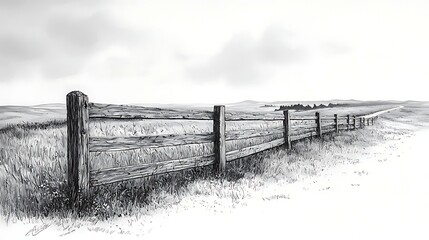 fence in the snow