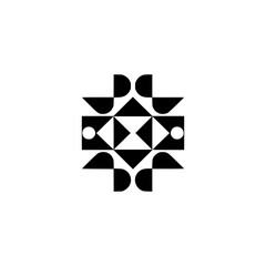 Geometric Black & White Logo Design, Modern Abstract Pattern