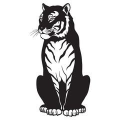 tiger vector silhoutee isolated on white background