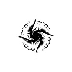 Fototapeta premium Abstract Black Swirl Mandala on Cream Background